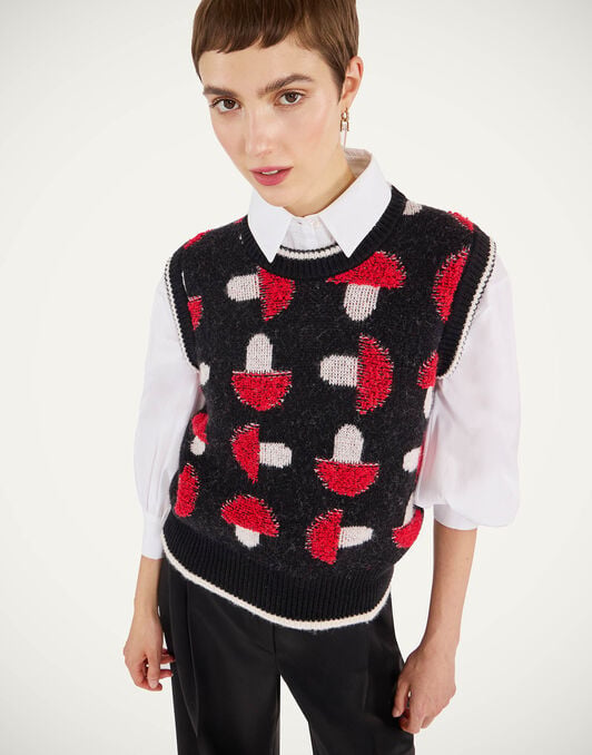 Fun-Guy Gilet La DoubleJ: Black & Red Fun-Guy Gilet La DoubleJ: Black & Red PUL0295KNI193