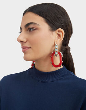 Nefertiti Double Earrings La DoubleJ: Red EAR0041POL007