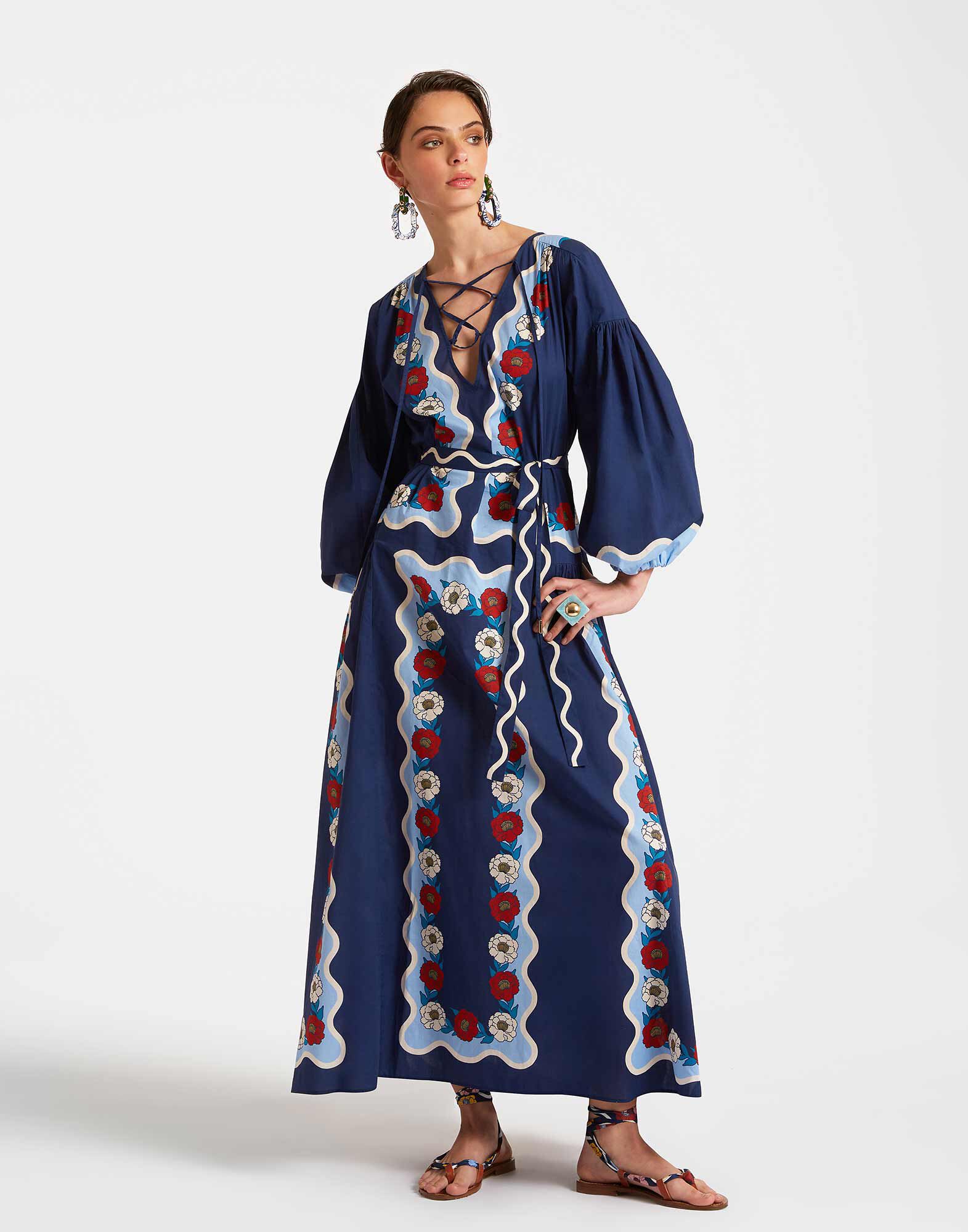 Viviana Dress La DoubleJ: Whitsun Placée Blue DRE0716COT056