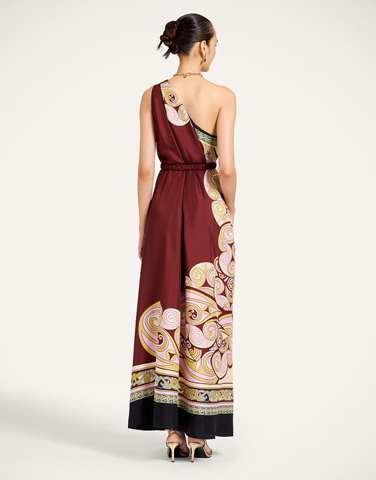 Roy Dress La DoubleJ: Kells Swirl Placée Burgundy DRE0304SIL006