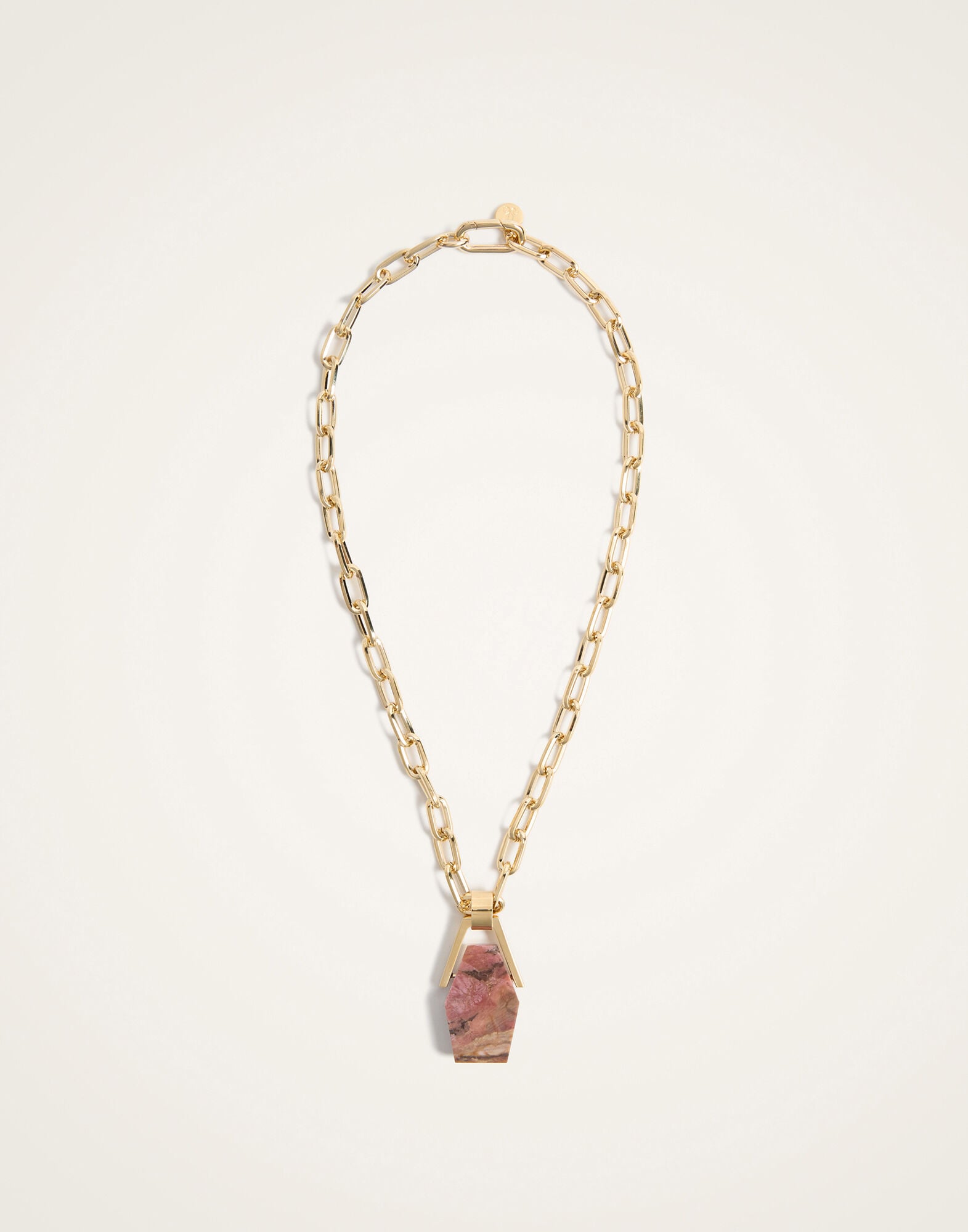 Portal Necklace La DoubleJ: 24K Gold Plate & Rhodonite Portal Necklace La DoubleJ: 24K Gold Plate & Rhodonite NEC0021BRA003