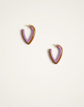 Dew Earrings Bicolor Mini La DoubleJ: Bicolor Brown & Lilac EAR0057POL008