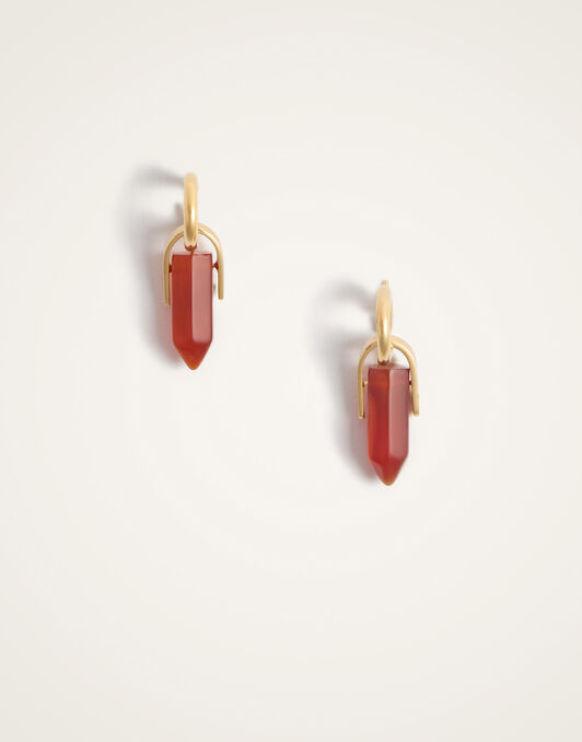 Pillar Earrings La DoubleJ: 24K Gold Plate & Red Agate Pillar Earrings La DoubleJ: 24K Gold Plate & Red Agate EAR0059BRA003