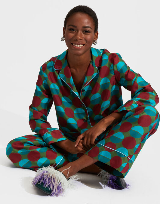 Silk Pajama La DoubleJ: Sfere Grandi Verde Silk Pajama La DoubleJ: Sfere Grandi Verde PJM0001SIL001