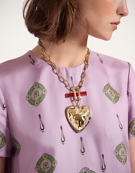 Love Necklace La DoubleJ: 24k Gold Plate & Carnelian NEC0029BRA003