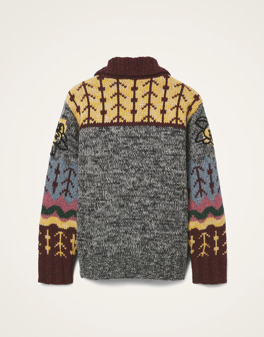 Chalet Cardigan La DoubleJ: Multicolor Grey & Yellow PUL0288KNI166
