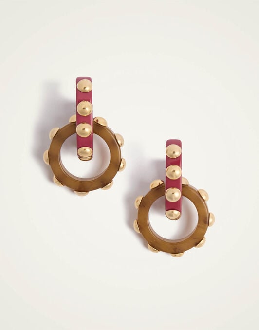 Double Hoop Earrings La DoubleJ: Solid Military Green EAR0048POL004