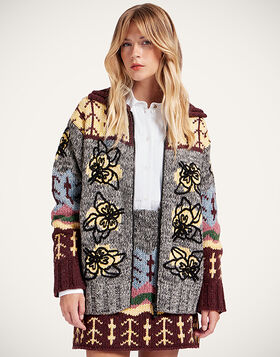 Chalet Cardigan La DoubleJ: Multicolor Grey & Yellow PUL0288KNI166