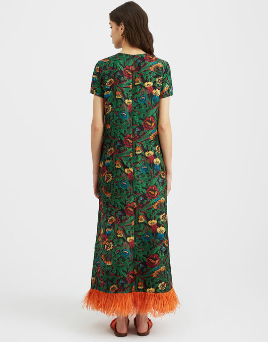 Swing Dress (With Feathers) La DoubleJ: Night Garden DRE0864SIL026