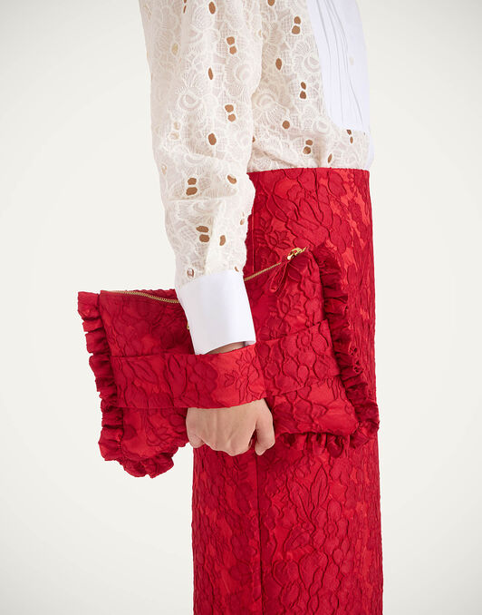 Hand Pochette La DoubleJ: Peony Red BAG0059JCQ111