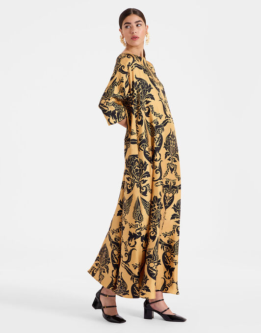 Muumuu Dress Round Neck La DoubleJ: Cherubs Gold DRE0370SIL001