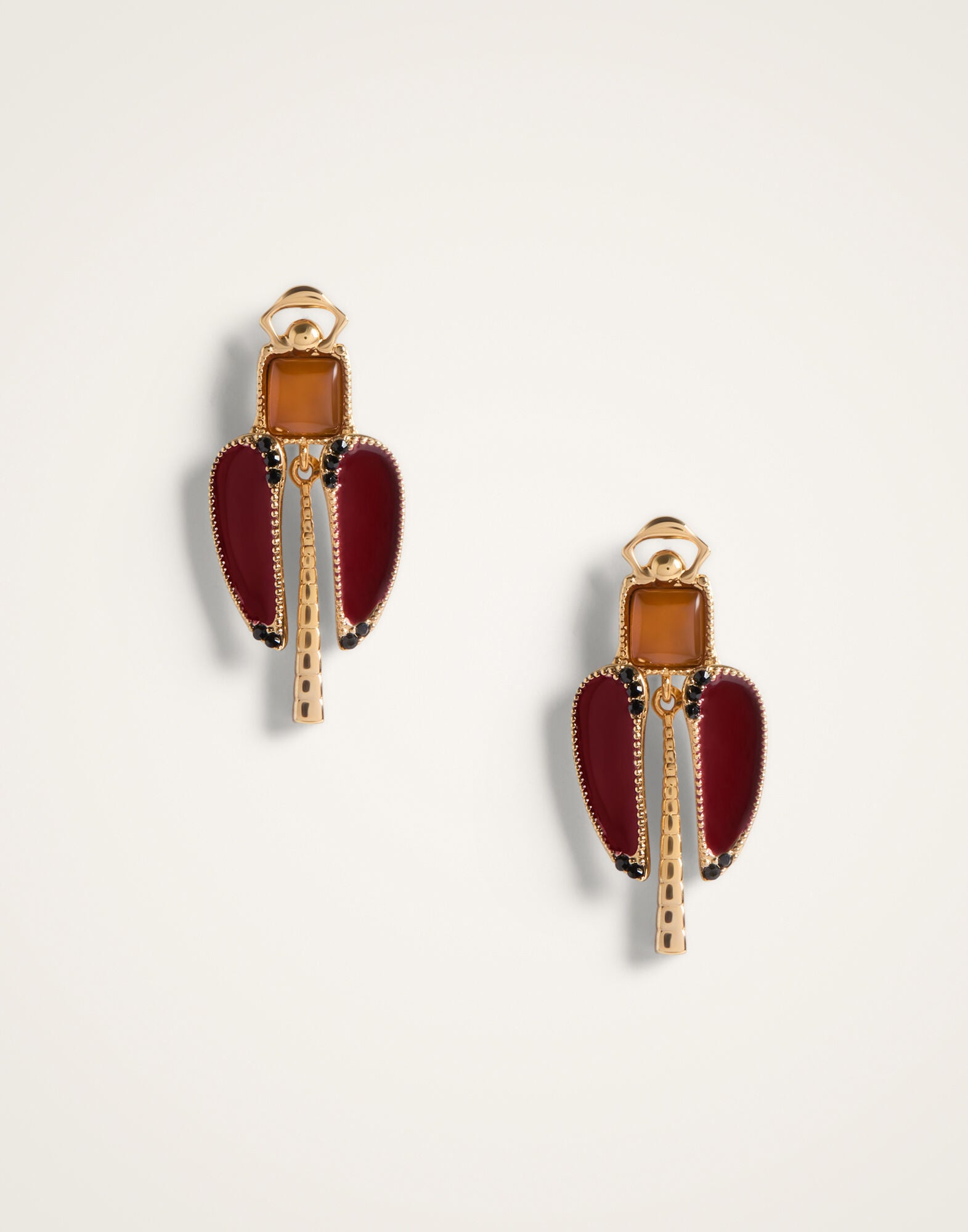 Dragonfly Earrings La DoubleJ: Enameled 24K Gold Plate And Yellow Agate Dragonfly Earrings La DoubleJ: Enameled 24K Gold Plate And Yellow Agate EAR0076BRA008