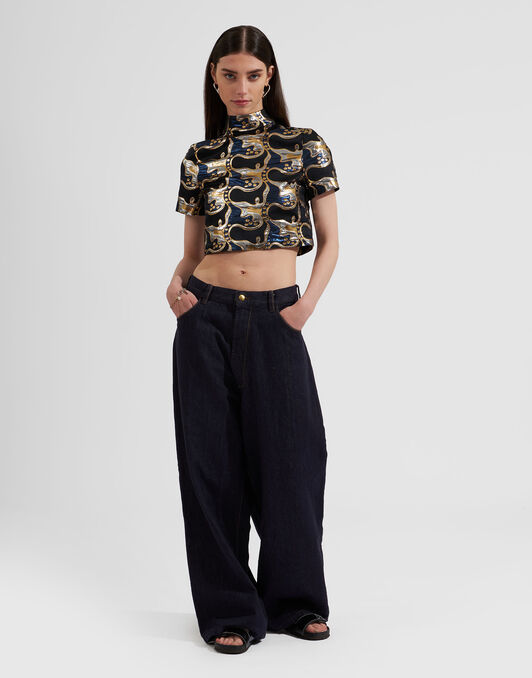 Juliet Crop Top La DoubleJ: Spritz Blu TOP0084JAC040
