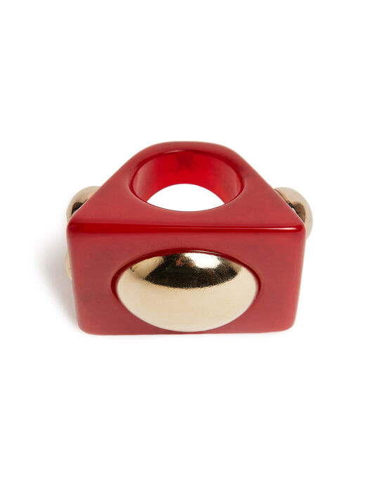 Hathor Square Ring La DoubleJ: Red RIN0003POL005