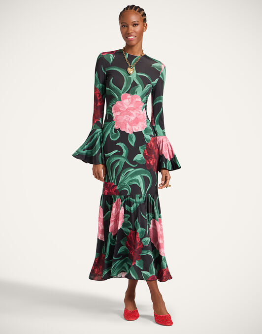 Alba Dress La DoubleJ: Peony Black Alba Dress La DoubleJ: Peony Black DRE0670JER027