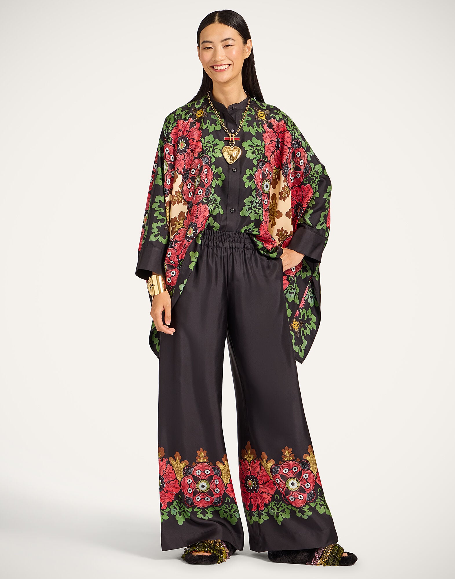 Palazzo Pants La DoubleJ: Bounty Placée Red TRO0026SIL006