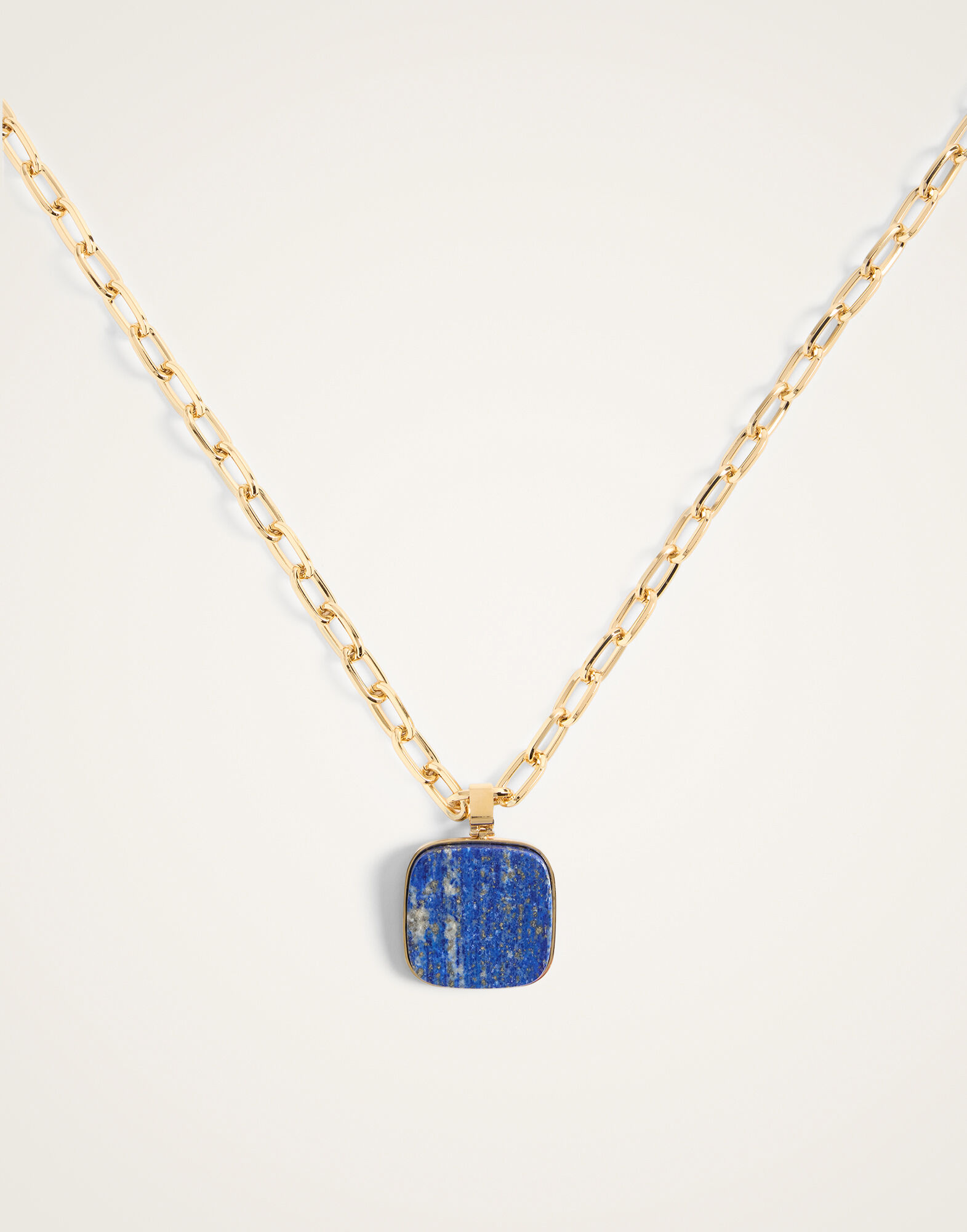 Soul Pendant Necklace La DoubleJ: 24k Gold Plate & Lapis Lazuli Soul Pendant Necklace La DoubleJ: 24k Gold Plate & Lapis Lazuli NEC0017BRA003