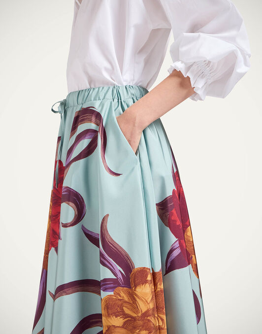 Drawstring Skirt La DoubleJ: Peony Placée Light Blue Drawstring Skirt La DoubleJ: Peony Placée Light Blue SKI0106SIL006