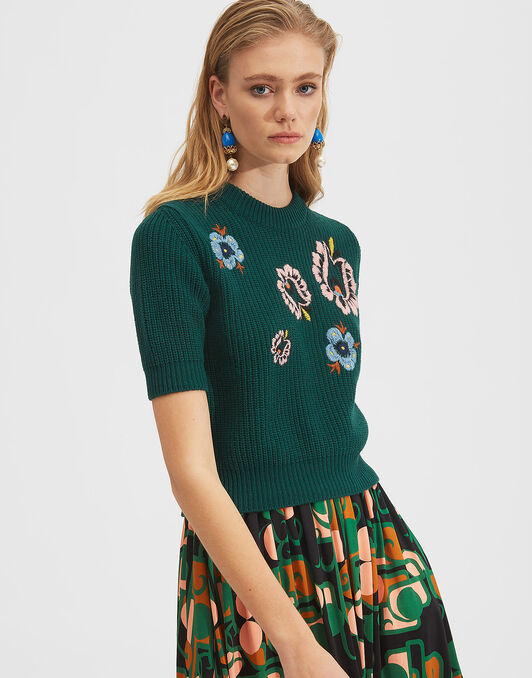 Cropped Knit Top La DoubleJ: Solid Green Cropped Knit Top LaDoubleJ: Solid Green PUL0035KNI027