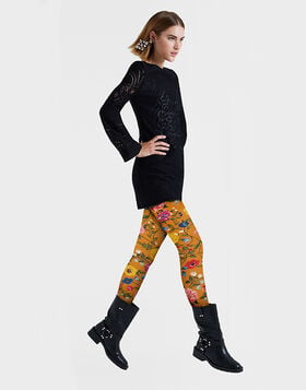 Printed Tights La DoubleJ: Botticelli Rust SOC0013NYL008
