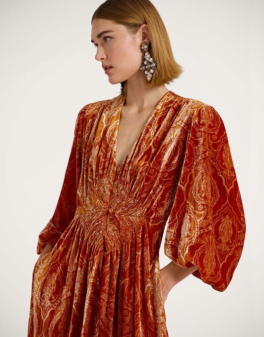 Long Camerino Dress La DoubleJ: Banquet Orange DRE0585DEV003
