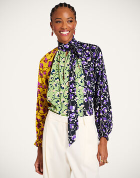 Cerere Blouse La DoubleJ: Honeysuckle Tricolor Placée Yellow SHI0120VIS019