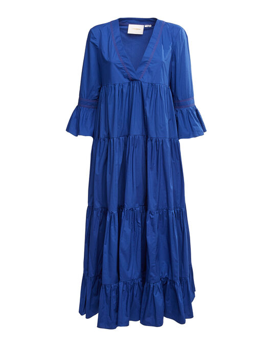 Jennifer Jane Dress La DoubleJ: Solid Blue Jennifer Jane Dress LaDoubleJ: Solid Blue DRE0114COT001