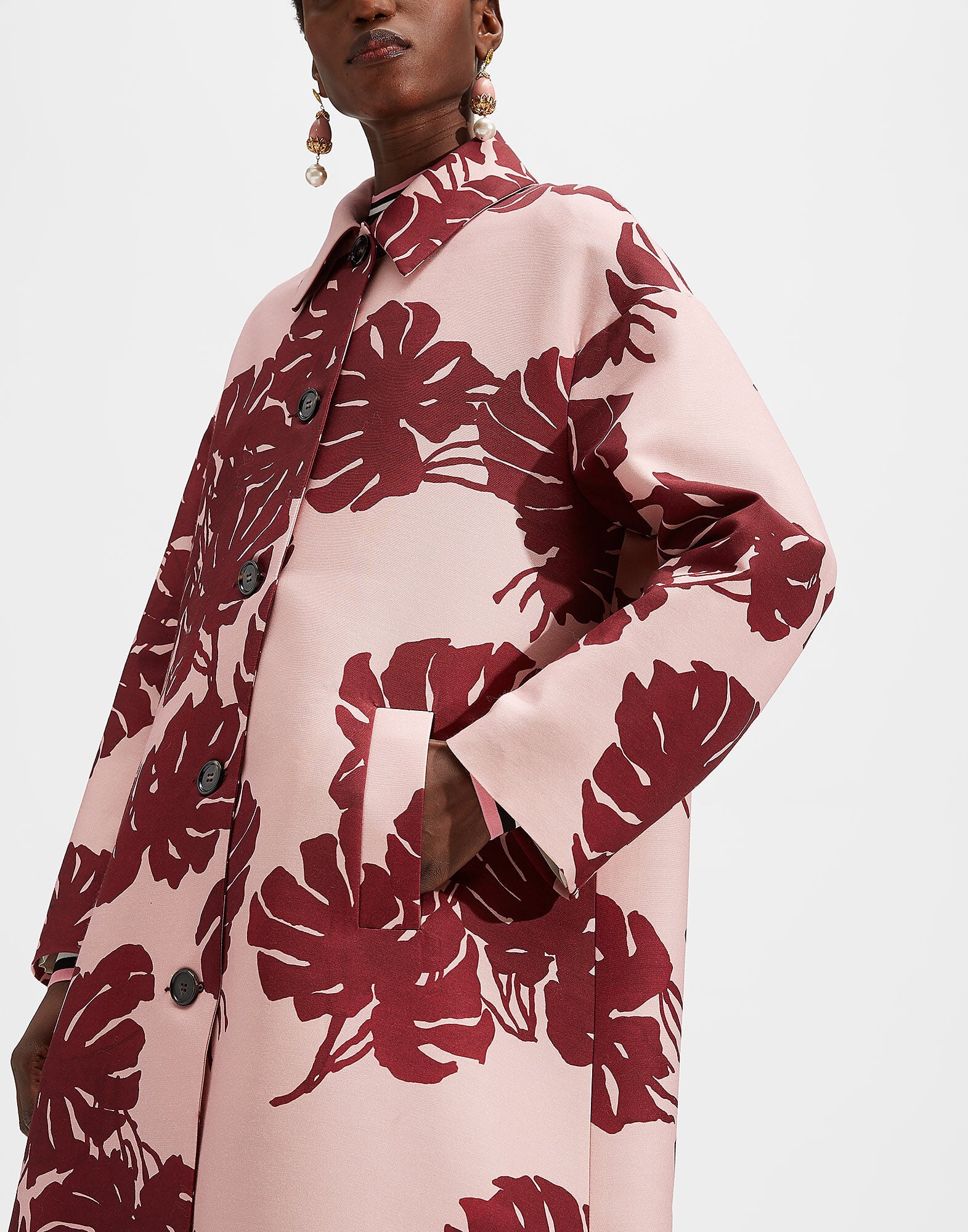 Boxy Coat LaDoubleJ: Monstera Rosa JAC0014CAD001
