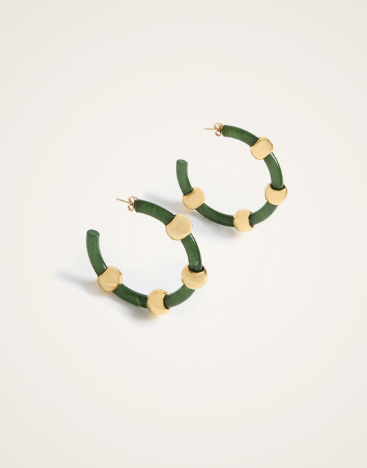Studded Hoops La DoubleJ: Solid Camouflage Studded Hoops La DoubleJ: Solid Camouflage EAR0049POL014