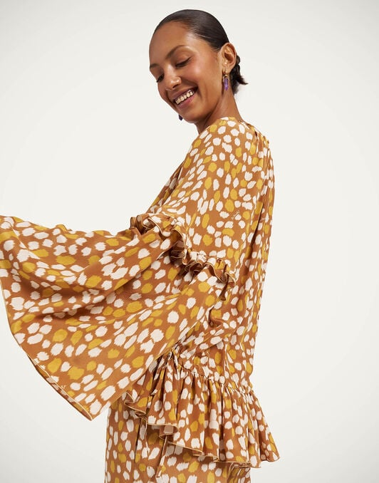 Boho Blouse La DoubleJ: Spots Caramel Boho Blouse La DoubleJ: Spots Caramel TOP0149CRE001