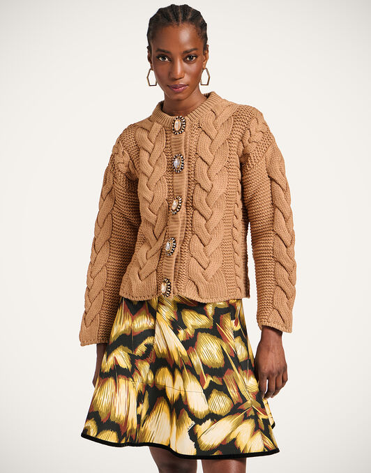 Portrait Cardigan La DoubleJ: Solid Brown Portrait Cardigan La DoubleJ: Solid Brown PUL0211KNI120