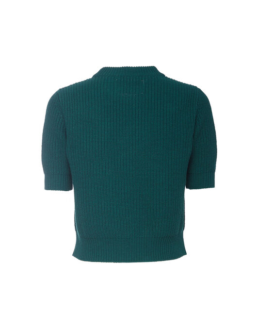 Cropped Knit Top La DoubleJ: Solid Green Cropped Knit Top LaDoubleJ: Solid Green PUL0035KNI027
