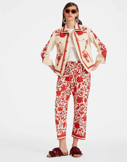 JJ Jean Jacket La DoubleJ: Dragonflower Placée Red JAC0070DEN001