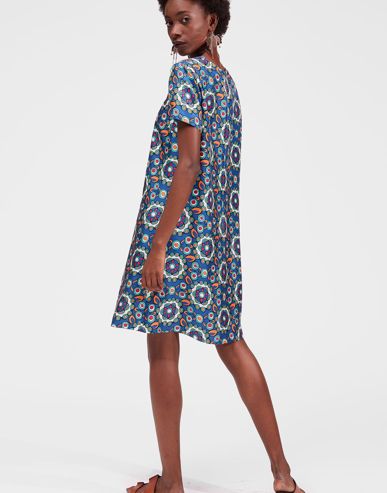 Mini Swing Dress La DoubleJ: Kaleidoscope Bluette Mini Swing Dress La DoubleJ: Kaleidoscope Bluette DRE0963SIL006