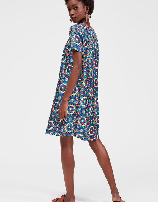 Mini Swing Dress La DoubleJ: Kaleidoscope Bluette Mini Swing Dress La DoubleJ: Kaleidoscope Bluette DRE0963SIL006