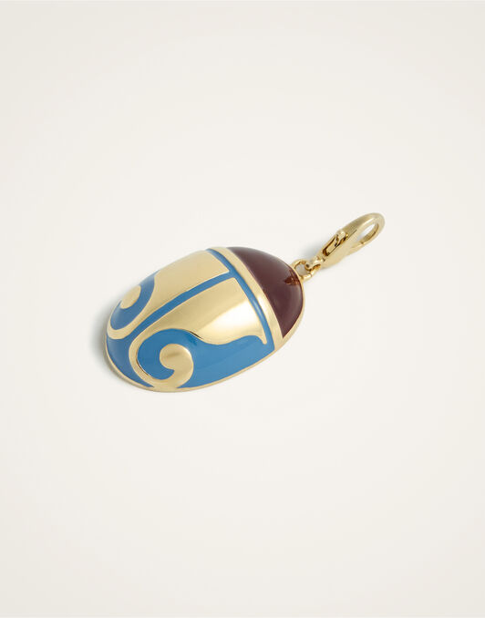 JJ Scarab Charm La DoubleJ: 24K Gold Plate & Blue Enamel JJ Scarab Charm La DoubleJ: 24K Gold Plate & Blue Enamel CHM0023MET002