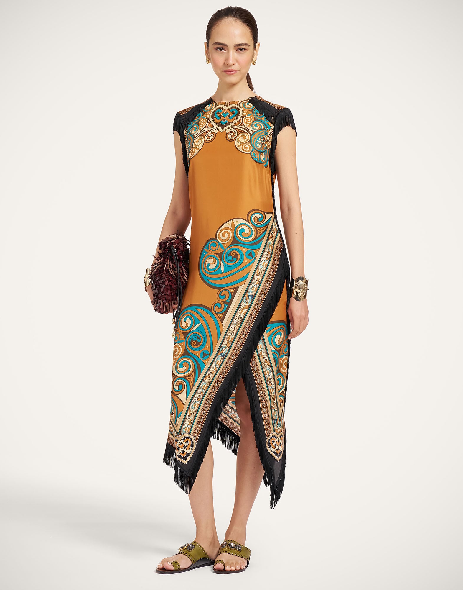 Scarf Dress La DoubleJ: Kells Placée Tobacco Scarf Dress La DoubleJ: Kells Placée Tobacco DRE0964SIL009