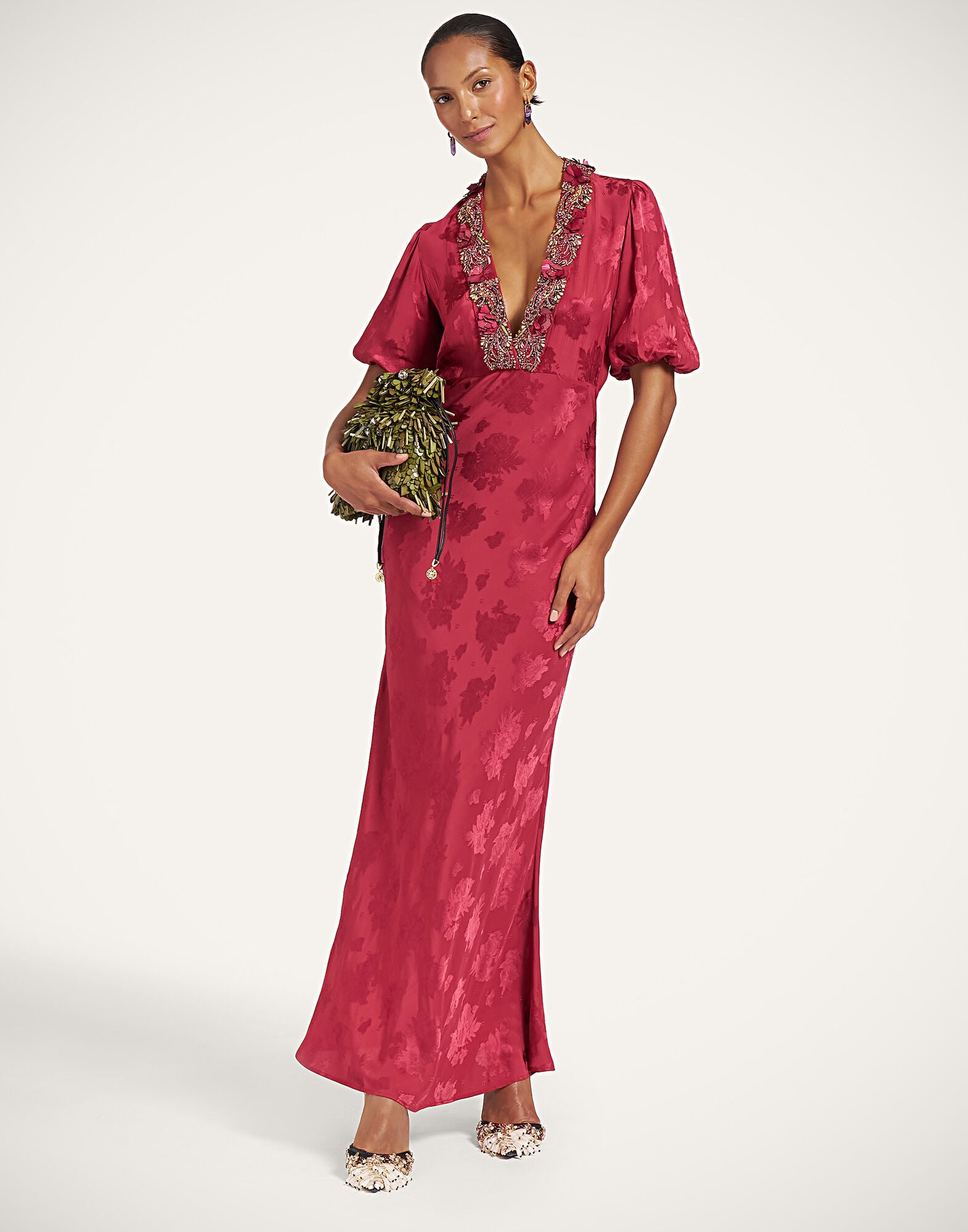 Marlene Dress La DoubleJ: Hibiscus Brick Red Marlene Dress La DoubleJ: Hibiscus Brick Red DRE1204JCQ154