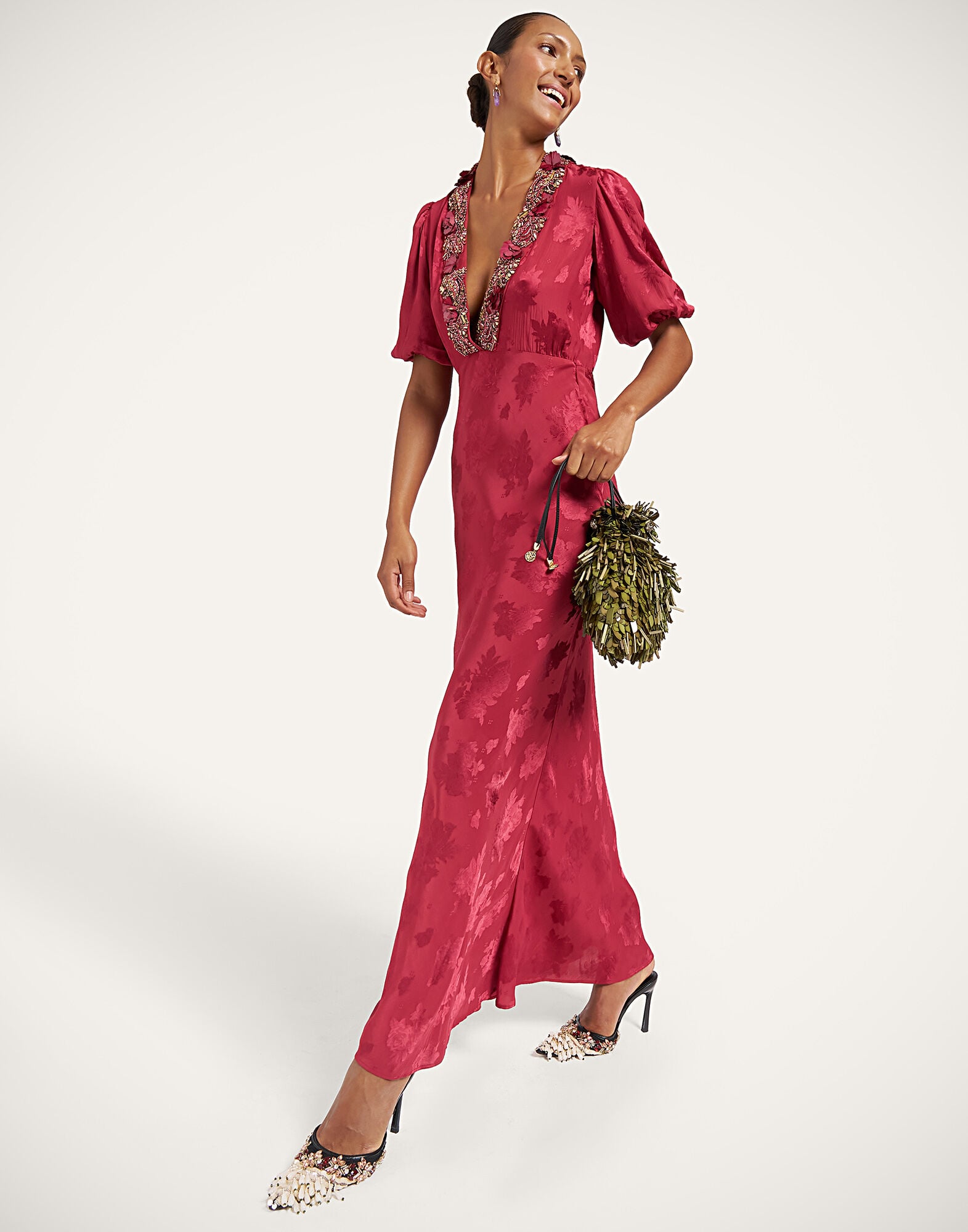 Marlene Dress La DoubleJ: Hibiscus Brick Red Marlene Dress La DoubleJ: Hibiscus Brick Red DRE1204JCQ154
