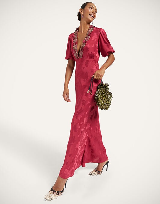 Marlene Dress La DoubleJ: Hibiscus Brick Red Marlene Dress La DoubleJ: Hibiscus Brick Red DRE1204JCQ154