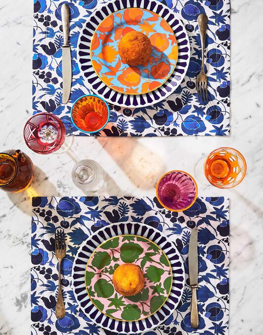 Dessert Plate Set of 2 La DoubleJ: Wildbird Azzurro/Arancio Dessert Plate Set of 2 La DoubleJ: Wildbird Azzurro/Arancio DIS0023CER001
