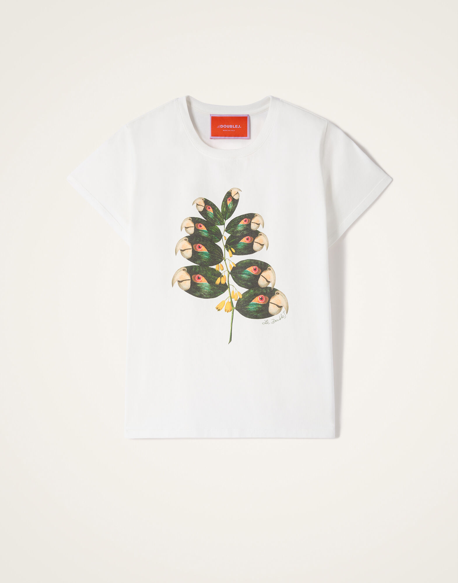 High Tee Shirt La DoubleJ: Parrotstem Ecru High Tee Shirt La DoubleJ: Parrotstem Ecru TSH0069JER079