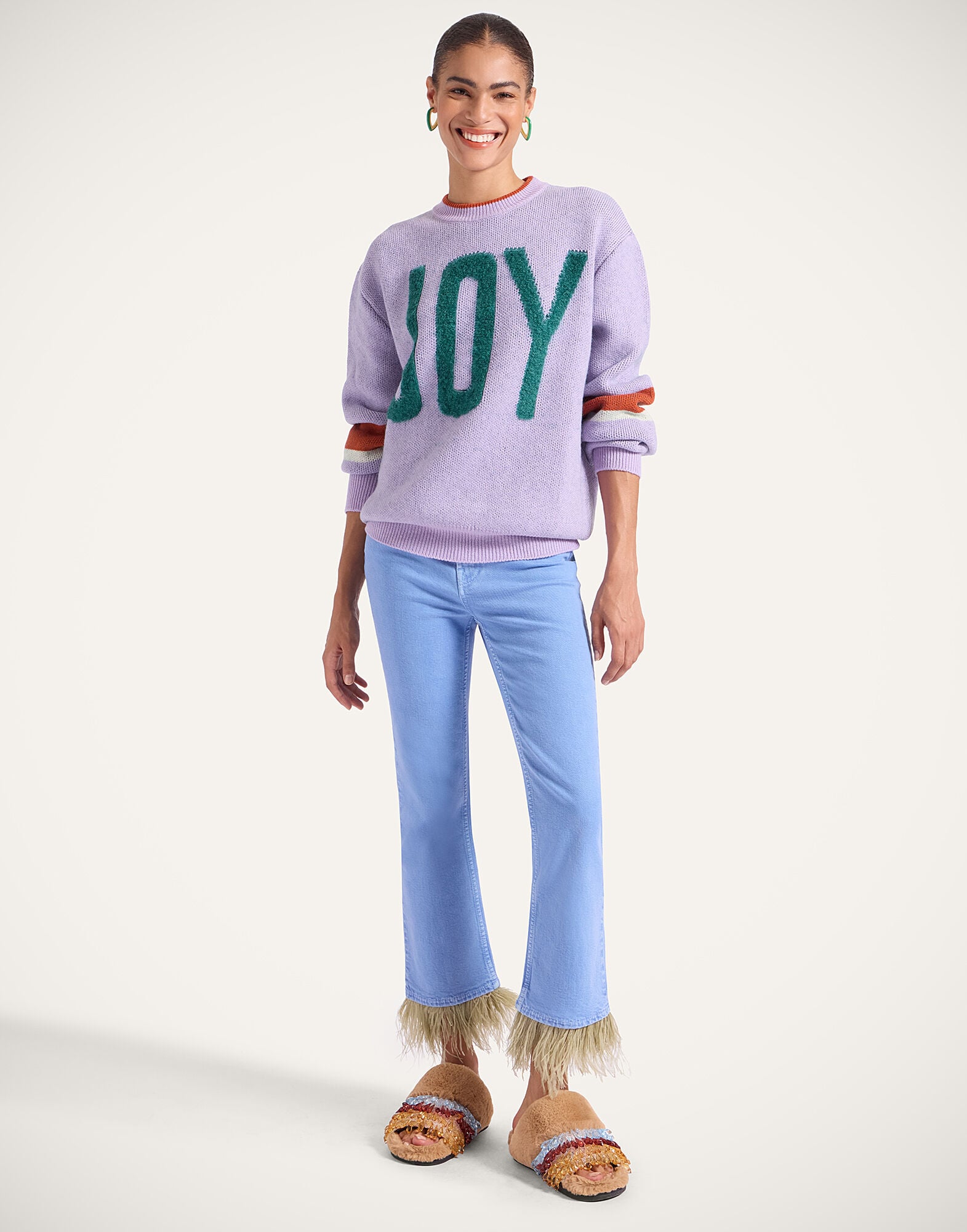 Fancy Crop Jeans (With Feathers) La DoubleJ: Light Blue TRO0108DEN001