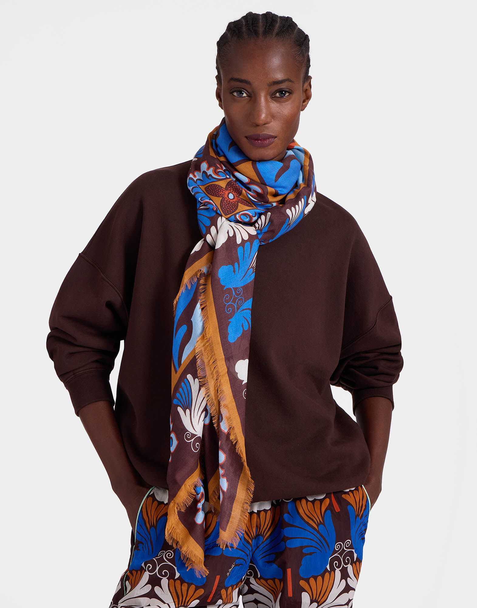 Foulard 140 La DoubleJ: Palazzo Light Blue SCA0060MOS001
