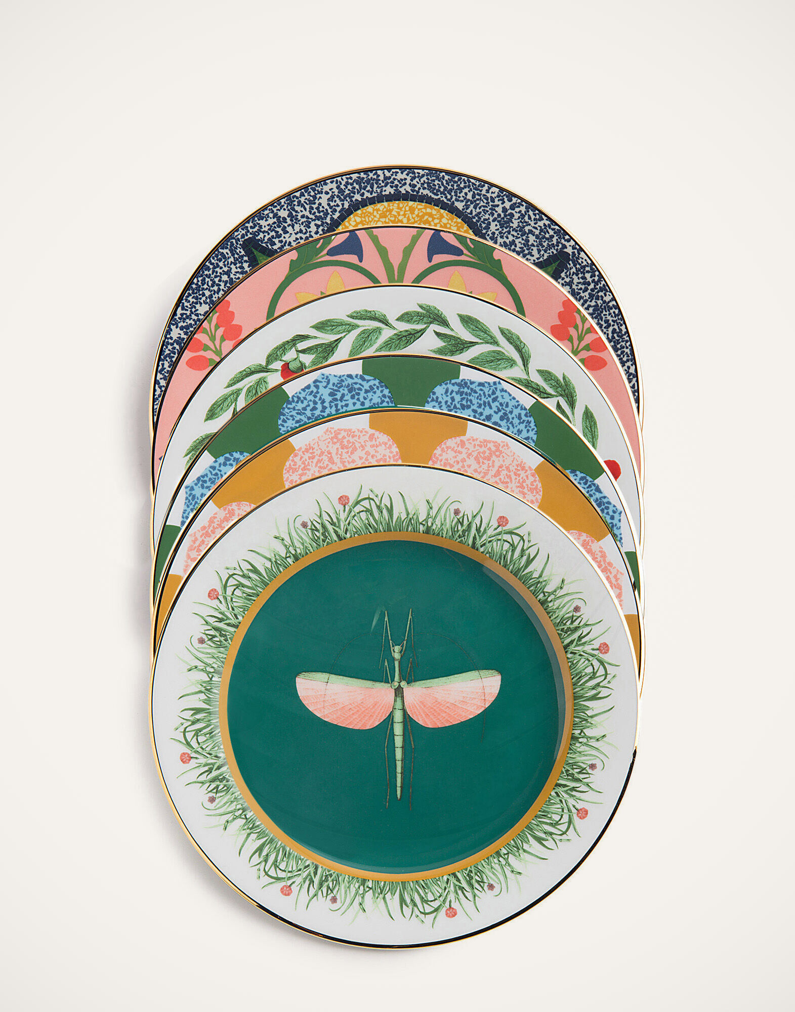 Dessert Plate Set of 6 La DoubleJ: Various Prints Dessert Plate Set of 6 La DoubleJ: Various Prints DIS0004CER001
