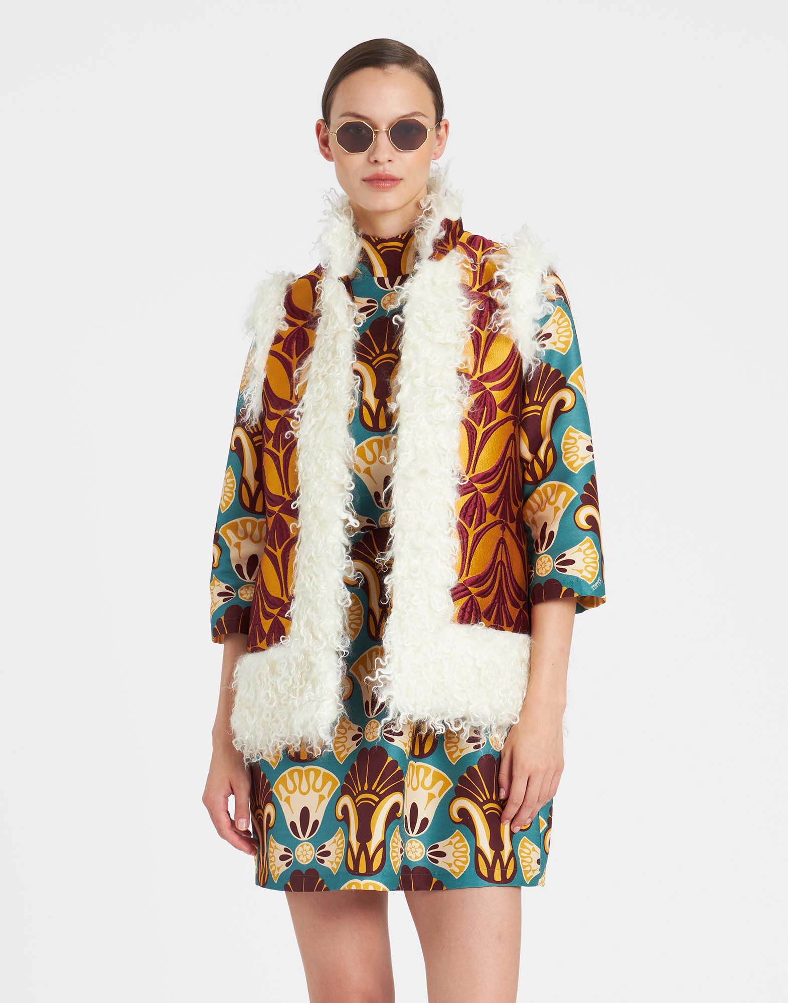 Sleeveless Folk Jacket La DoubleJ: Papyrus Gold Sleeveless Folk Jacket La DoubleJ: Papyrus Gold JAC0046JCQ052