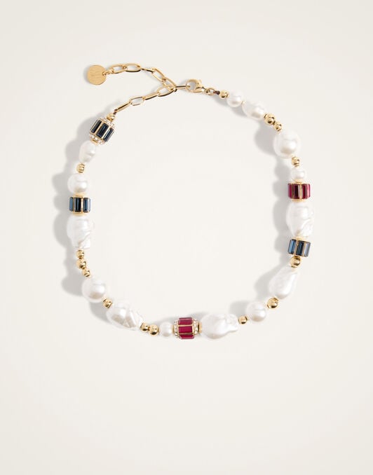 Pearly Necklace La DoubleJ: 24K Gold Plate, Baroque Natural Pearls and Glass Crystals Pearly Necklace La DoubleJ: 24K Gold Plate, Baroque Natural Pearls and Glass Crystals NEC0073BRA013