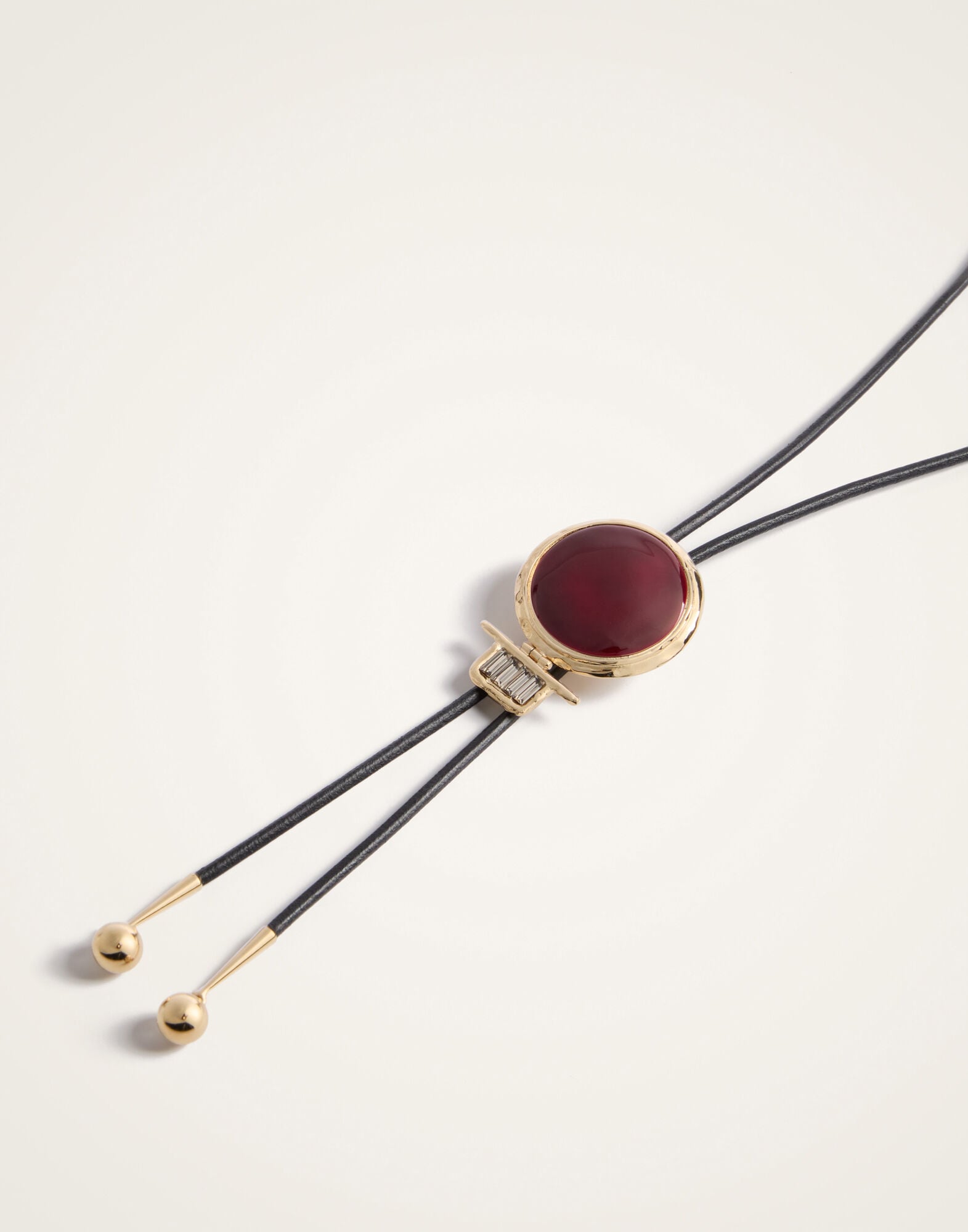 Shen Loop Cow Tie La DoubleJ: 24K Gold Plate, Red Enamel and Crystals Shen Loop Cow Tie La DoubleJ: 24K Gold Plate, Red Enamel and Crystals NEC0072BRA008
