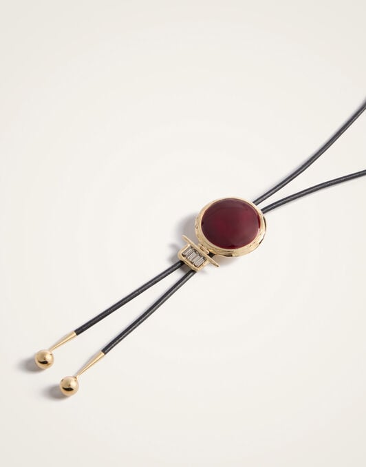 Shen Loop Cow Tie La DoubleJ: 24K Gold Plate, Red Enamel and Crystals Shen Loop Cow Tie La DoubleJ: 24K Gold Plate, Red Enamel and Crystals NEC0072BRA008