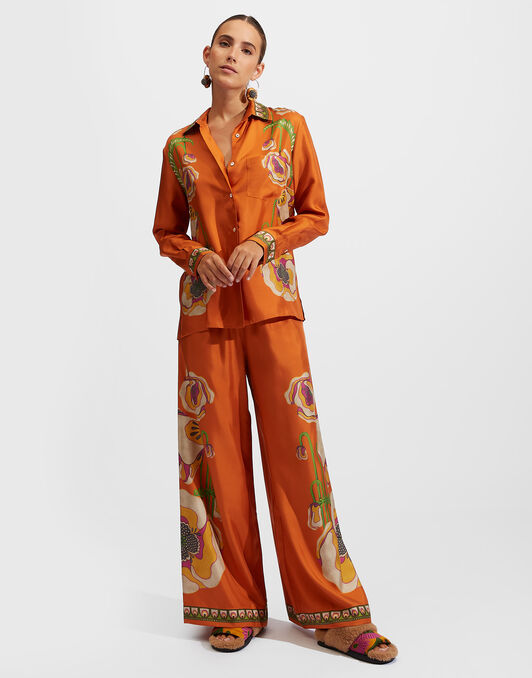 Palazzo Pants La DoubleJ: Poppies Orange Placée TRO0026SIL006